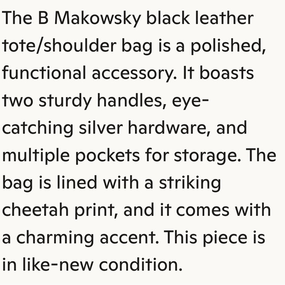 B Mackowsky Black Leather Tote/Shoulder Bag Silver Hardware Pockets Charm LN - Picture 12 of 12